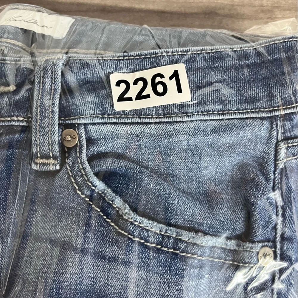 KanCan Distressed‎ Jeggings Pants Womens 5/26 Blue Denim Stretch Thrashed 2261